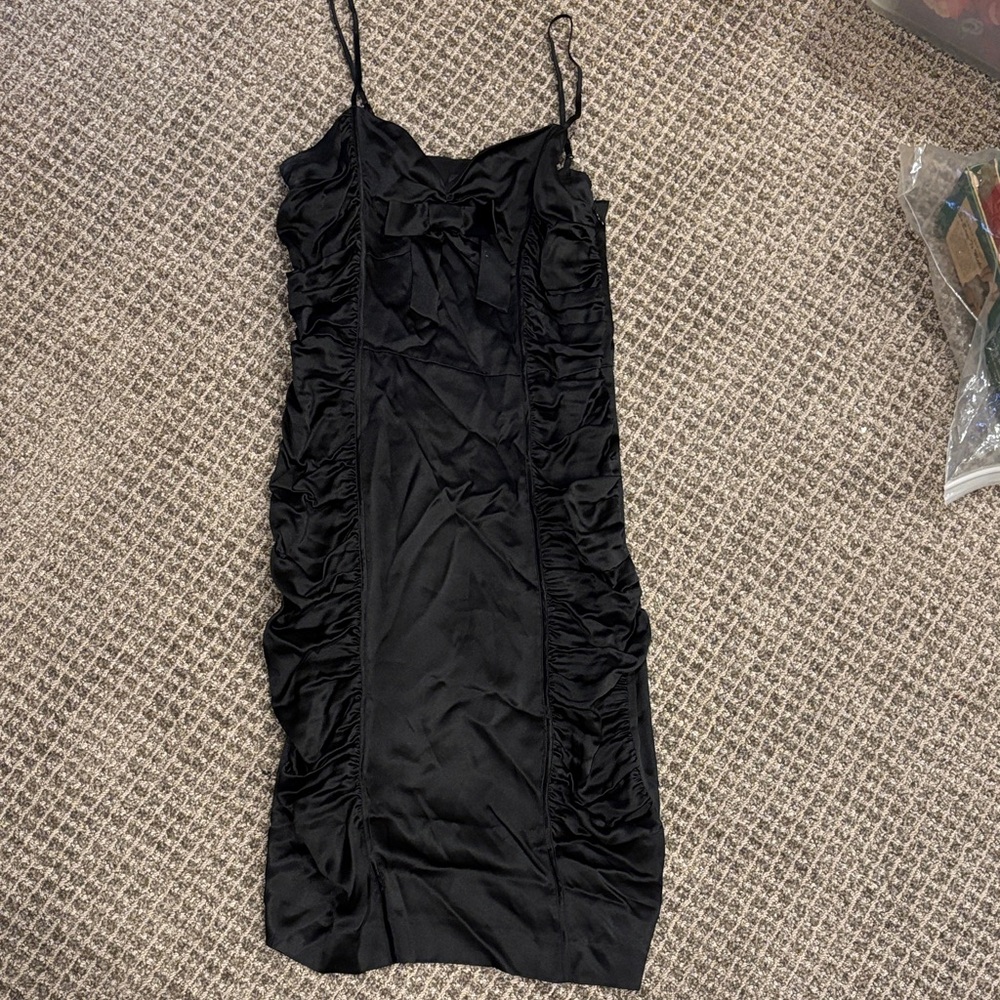 Betsey Johnson Black Ruched Mini Dress